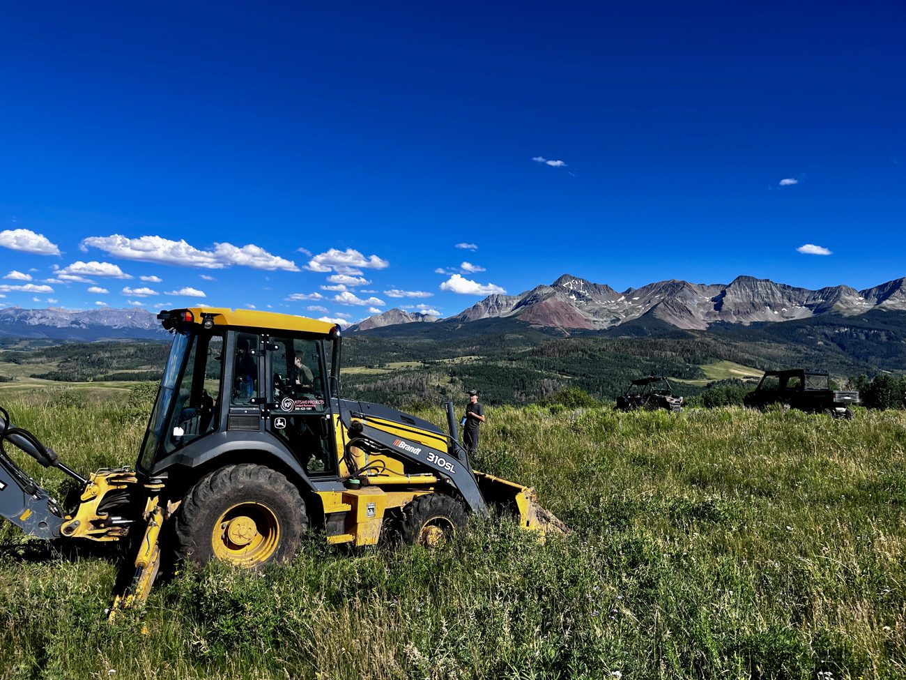 Heavy equipment at a remote mountain job site