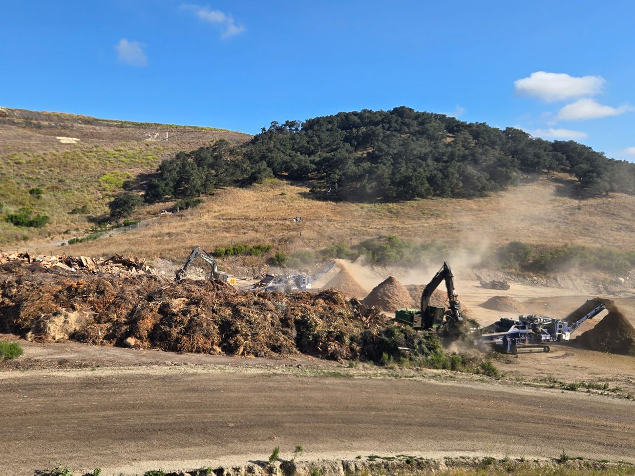 Land-clearing operation in remote terrain