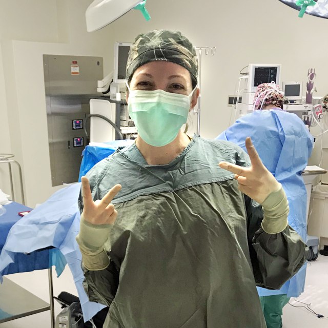 Julie Kollar in the operating room